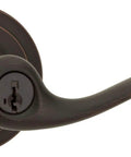 Entry Door Handle With Lock And Key For Front Door And Bedroom Reversible Exterior Lever In Venetian Bronze Pick Resistant SmartKey Rekey Security With Microban Protection Secure Keyed Entry