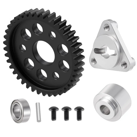 40 Tooth Spur Gear And Slipper Clutch Eliminator Upgrade For One Eighth HPI Savage RC Cars, Hardened Steel Main Gear With Aluminum Housing