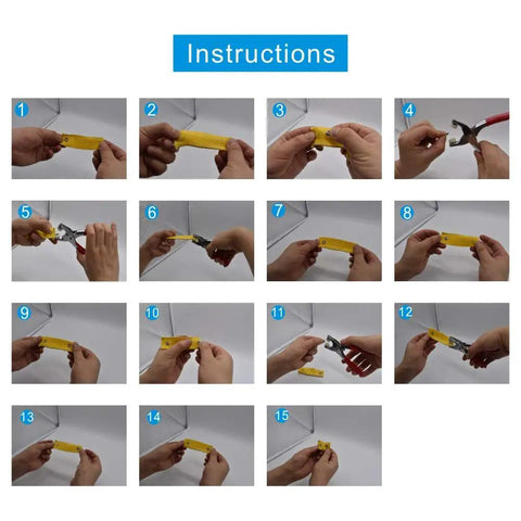 Step-by-step instructions for using 200 Piece Snap Fastener Tool Kit With 10 Color Options Solid And Hollow 9.5mm Metal Eyelets.