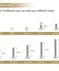 M4 Phillips Pan Head Machine Screw Set With Nuts And Washers, size diagram, 372-Piece Stainless Steel 304 Assortment Kit