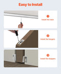 Sliding Pocket Door Hardware Track Kit With 5.73 Ft Heavy Duty Commercial Grade Track Set installation steps