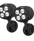 Motion Sensor Outdoor Lights Battery Powered 600LM Security Spotlight for Outside, 6000K Ultra Bright LED Wall Light with 4x3W LEDs, Black 2 Pack