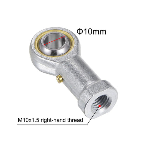 4 Pack PHS10 Female Rod End Bearing With M10 Bore And M10x1.5 Right Hand Thread, Self Lubricating Joint Rod Ends, Steel Body With Hardened Ball, Includes Jam Nuts For Smooth Durable Motion In Mechanical Linkages Built Tough For Everyday DIY. 10mm bore shown