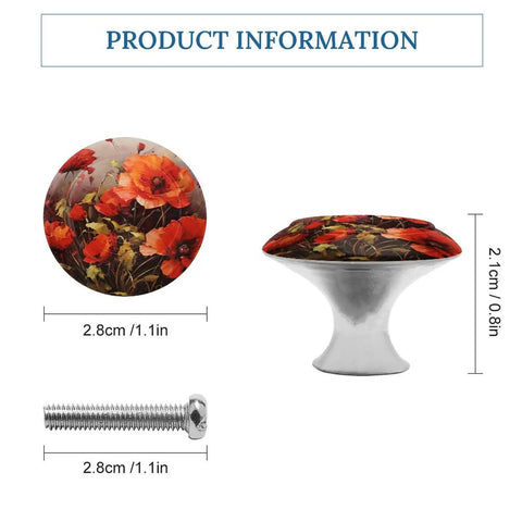 Snag These Knockout Red Flower Cabinet Knobs 2 Pack Solid Stainless Steel Heavy Duty Drawer Pulls Hella Durable Slick Round Handles with dimensions