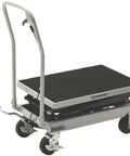 Strongway 2-Speed Hydraulic Lift Table Cart, 500-lb capacity, 50.75in lift, grey frame with black deck