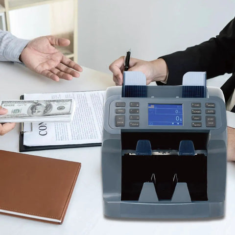 Bank Grade Money Counter And Sorter With Built In Printer Two Pocket Design for efficient workplace cash counting