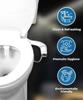 Ultra Slim Left Handed Bidet Attachment For Toilet With Pressure Controls, Hygienic Travel Bidet Included, Mounted On Toilet
