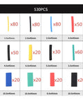 Top Notch 530 Piece Heat Shrink Tubing Assortment Kit For Electronic Wiring Polyolefin Insulation Sleeves To Protect And Organize All Your Cables Perfectly This Ultimate Wire Cable Repair Set Is A Total Game Changer For Any Serious DIY Tinkerer Or 530pcs heat shrink tubing assortment, polyolefin sleeves, 45mm lengths