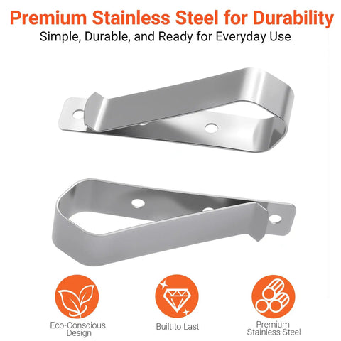 Stainless Steel Car Sun Visor Remote Clip Four Pack, durable clips with eco-conscious design for garage remotes.