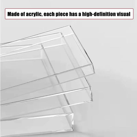 Clear Acrylic Water Tank For Shallow Sink Shots And Deep Water Displays, studio photography prop, edge view, smooth acrylic
