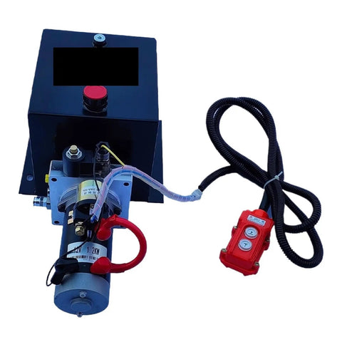 Heavy Duty Hydraulic Power Unit For Single Acting Cylinders Built Tough With Straight Up Performance Rock Solid Stainless Steel Frame 7500 Watt Capacity with control switch.