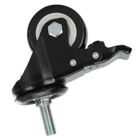 Built Tough 25 Inch Swivel Caster Wheel With Snappy Lock Brake And Twin Bearings For Heavy Duty Cart Furniture Trolley with black frame