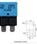 Auto Reset Atc Ato Low Profile Circuit Breaker Kit 12V Dc with detailed dimensions and specifications for automotive use.