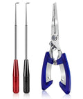 Grab And Go Fishing Pliers Set With Two Magnetic Hook Removers And Split Ring Pliers Non Slip Handles For Bass Trout Catfish Saltwater And Freshwater Angling Gear