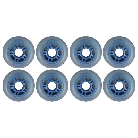 Inline Skate Wheels 76mm 86A Blue Outdoor Multi Use 8 Pack Budget Friendly Upgrade With Standard Bearing Hub Fits Most Skates