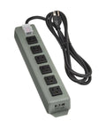 Beefy Heavy Duty 6 Outlet Power Strip With Rugged Metal Housing Mountable On Wall Or Under Desk Six Foot Cord With On Off Switch Cover