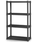 Four Shelf Heavy Duty Plastic Storage And Utility Shelving Unit For Garage Basement And Laundry Room With 50 Lb Capacity Per Shelf Durable Industrial Grade Rack For Easy Organization And Quick Access, dark gray 4-tier shelf