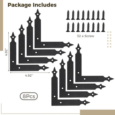 8 Pcs Flat Corner Braces For 5 Inch L Shape Right Angle Brackets With 32 Screws package contents