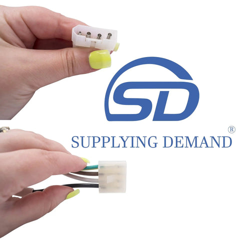 Hands holding connectors for Model Specific Refrigerator Ice Maker Replacement That Fits 532 542 561 601F 632 And 642 Models