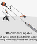 Gas Pole Saw With Ten Foot Reach For High Branches And Limbs Up To Eight Inches Thick Auto Oiling Bar And Chain X Cut Chain