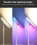 71 Inch Tall LED Floor Lamp With Remote And Touch Control 42W 3700LM 5 Color Temperatures Dimmable Modern Corner Lamp with dual lighting