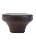 Six Piece Round Wooden Drawer Knobs With One Hole 1.56 Inch Cabinet Handles For Dresser Kitchen Cabinets And DIY Furniture Projects Smooth Sanded Solid Wood Pulls, walnut side view