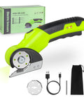 Rechargeable Cordless Electric Scissors With Sharp High Carbon Steel Blades And A Bright LED Light for cutting fabric and plastic.