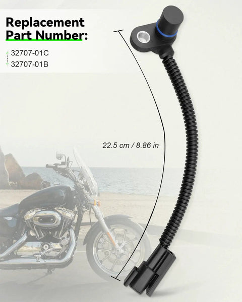 Crankshaft Position Sensor Replacement 32707-01C For Touring FLH/T, Sportster XL, And Softail FXST/FLST Bikes 2001-2018, 22.5 cm cable