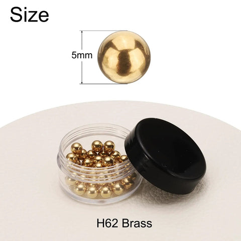 50 Pcs 5 Mm H62 Brass Bearing Balls Set G200 Precision Balls For Bearings Wear Resistant Corrosion Resistant Brass Balls With Smooth Finish Ideal For DIY Projects Robotics And Model Gearboxes in a container
