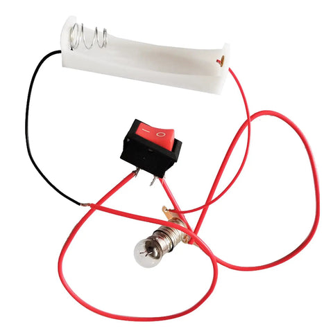 Cool Hands On Circuit Experiment Kit For Electricity Learning DIY STEM Kit With Battery Box Lamp Holder Switch 1.5V Light Bulb