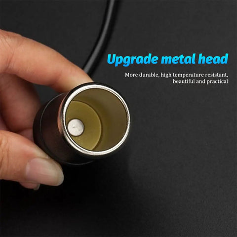 Heavy Duty AC To DC Converter 12V 2A Car Cigarette Lighter Plug showing durable upgrade metal head for reliable use.
