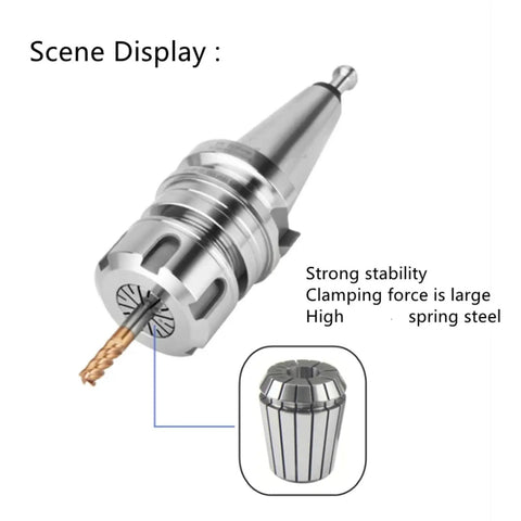 Precision ER11 ER16 ER20 ER25 ER32 Elastic Collet Chuck Set For CNC Engraving Machines With safe slip resistant clamping, featuring high stability.