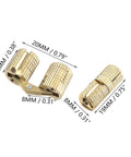 Durable Brass Concealed Barrel Hinges For Hidden Cabinets And Jewelry Boxes 8mm Diameter 180 Degree Opening Pack Of 8
