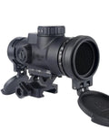 Fast Target Acquisition Red Dot Sight 1x25 with 2 MOA Dot and Adjustable LED Includes Full Co Witness Quick Release Mount with Q LOC Technology