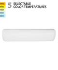24 Inch LED Vanity Light And Flush Mount With 5 CCTs 2700K 3000K 3500K 4000K 5000K Energy Star Certified Damp Location White Finish Sleek Bath Fixture For Homes And Small Commercial Spaces showcasing selectable color temperatures.