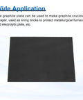 Rectangular Graphite Block Ingot Sheets 100x100x1mm high purity electrode plates for melting casting and electrolysis, black view