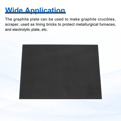 Rectangular Graphite Block Ingot Sheets 100x100x1mm high purity electrode plates for melting casting and electrolysis, black view