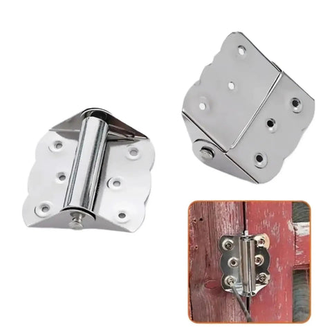 Beefy Stainless Steel Spring Butterfly Hinges with Auto Close Flush Mount, set of 6 for cabinets and windows, moisture-resistant hardware.