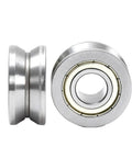 Heavy Duty Deep Groove Ball Bearings With V Groove Rail Roller Design, LV20/8 ZZ Dual Sealed Construction, 8mm Bore By 30mm Outside Diameter And 14mm Width, showing dual sealed design.