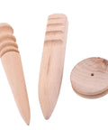 Multi Size Wood Leather Edge Burnisher And Slicker Set, solid unfinished polish sticks, tools for leathercraft and DIY.
