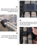 Outdoor Furniture Clips and Patio Sofa Alignment Clamps Black Rattan Sectional Connectors 10 Piece Set used on wicker furniture.