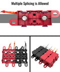 Beefy 500 Amp M8 Bolt On Fuse Holder With Heavy Duty Circuit Protection For Rough Automotive And Industrial Wiring Upgrades, red and black fuses, splicing allowed.