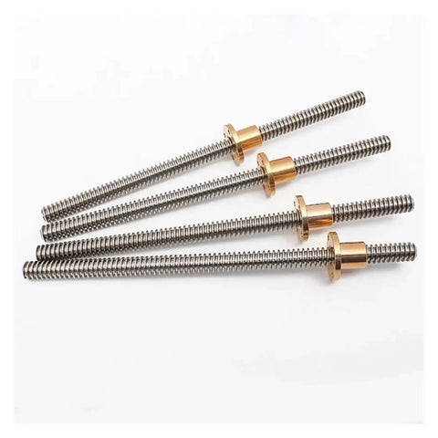 Premium T20 Trapezoidal Lead Screw Kit With Corrosion Resistant Brass Nut For Slick Linear Motion On CNC Routers And 3D Printers Heavy Duty 1000Mm Long 8Mm Pitch Built Tough For Every Rig Up Project with four lead screws.