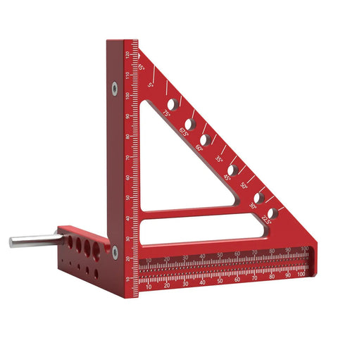 Red Pro Grade Hole Scribing Ruler for On Point Hole Positioning and Precise Marking Aluminum Alloy Build That Stays Rust Free