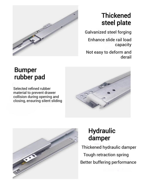 Soft Close Undermount Drawer Slides 8 To 30 Inch Full Extension With Lock, Heavy Duty 60Kg Capacity, Nearly Invisible Rails For Smooth Quiet Operation, Ideal For Cabinets And Pianos And Other Furniture Upgrades. Galvanized steel slide with bumper pad and hydraulic damper