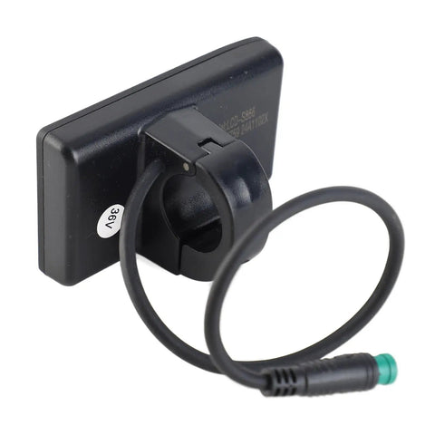 Rear view of S866 Electric Bike Display LCD Meter For Zero Point Nine Inch Handlebar Mount with 5 pin plug and wire