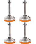 Heavy Duty Adjustable Leveler Feet 4 Pack with thick carbon steel construction and 60mm base diameter for stability on uneven floors.