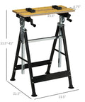 Tough As Nails Adjustable Work Bench Tool Table With Four Heavy Duty Clamps And Six Position Tilt Top, steel frame, height 33.5-45 inches.