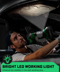 Mechanic using Cordless Brushless Impact Wrench Kit With 650 Nm Torque Half Inch Drive Two Batteries under car