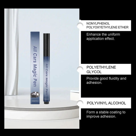 Your Go To Instant Car Scratch Eraser Pen For Quick Touch Ups And Invisible Swirl Mark Fixes On Any Finish No Sweat Auto Detailing Tool, with cap off.